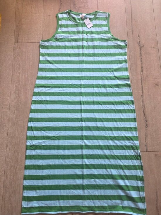 J.CREW Dresses & Skirts - J.Crew Midi Dress Womens XXL Green Blue Striped Summer Resort Effortless CK538